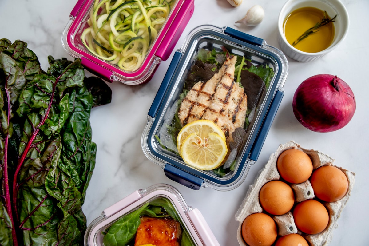 Fresh organic ingredients for healthy meal preparation